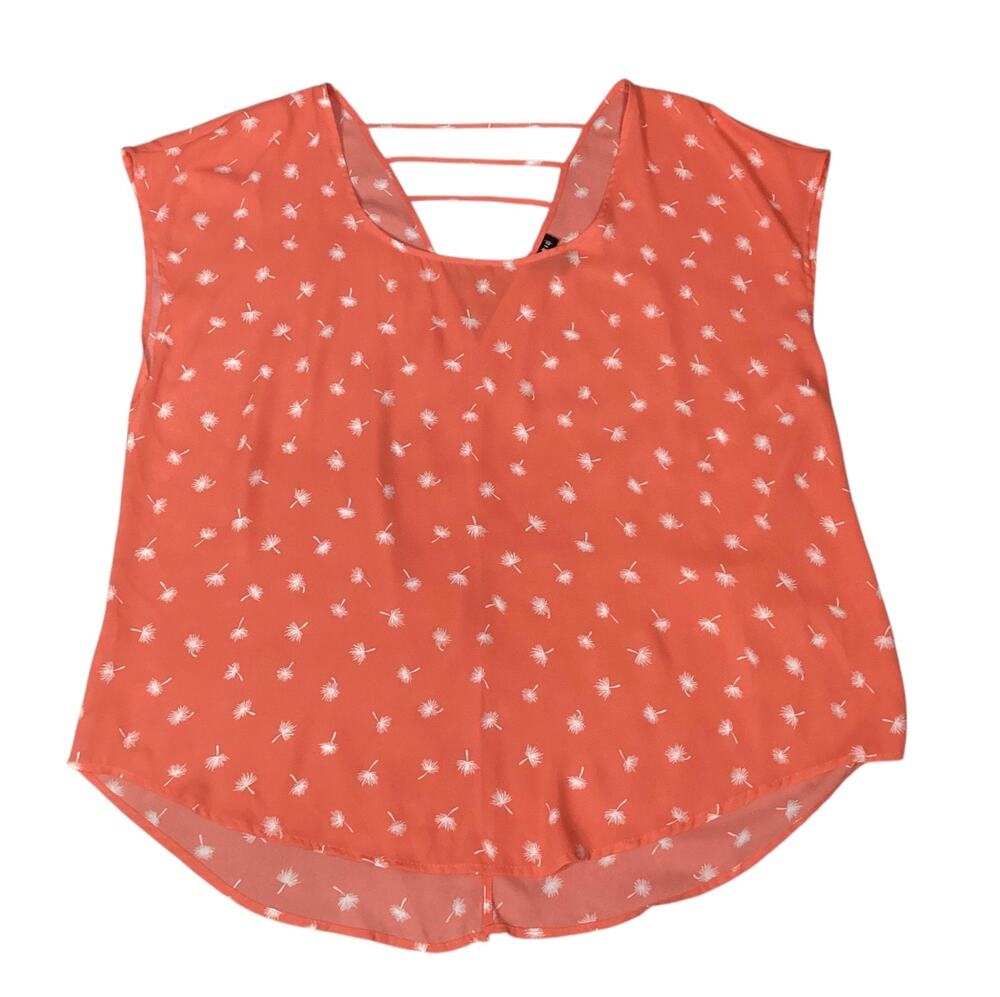 Torrid Coral Pink Georgette Strappy Split Back Dolman Blouse sz 2